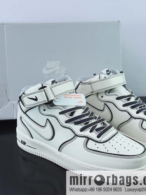 NK Air Force 1 \'07 Mid Laser Beige 3M Reflective Medium Help Casual Sports Board Shoes, Item Number: AQ2898-008