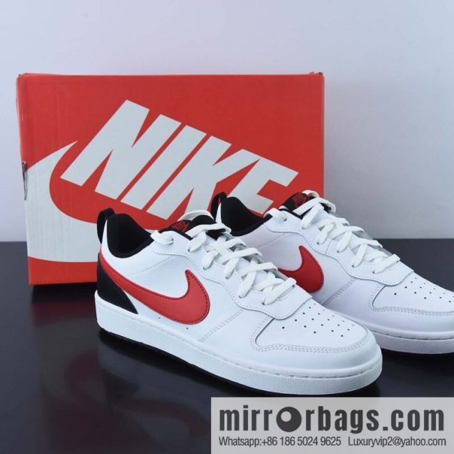 NK Court Borough Low 2 white black red, low top versatile breathable casual sports shoes, item number: BQ5448-110