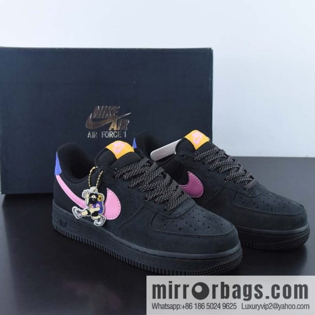 NIKE Air Force 1 \'07 black powder joint name, joint name Air Force No. 1 low-top sports and leisure board shoes, item number: CD0887-001