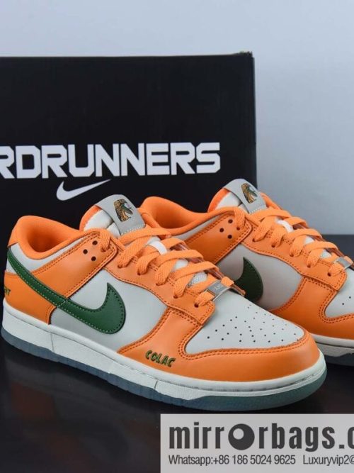 Florida A & M x Nike Dunk Low \"COLAC\" white green orange low-top casual board shoes, produced by Pure Original Factory, item number: DR6188 800