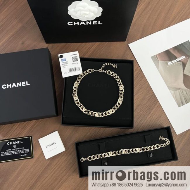 New ☑️ CHANEL Chanel semi-double c chain strap bracelet necklace