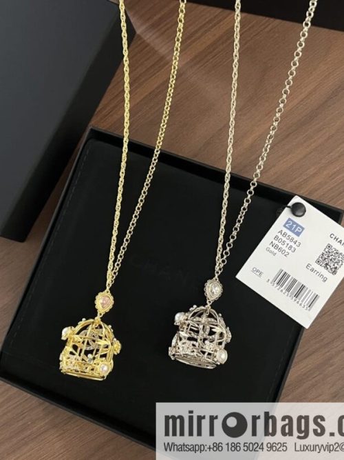 New ☑️ CHANEL Chanel double c colored treasure bird cage necklace sweater chain