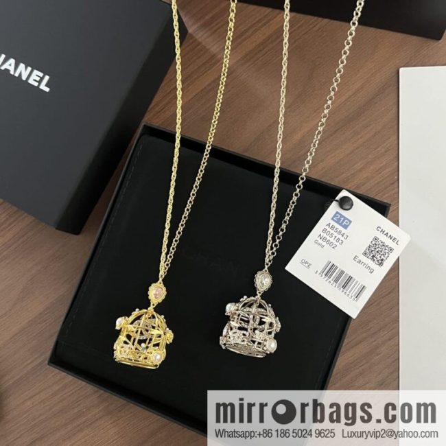 New ☑️ CHANEL Chanel double c colored treasure bird cage necklace sweater chain