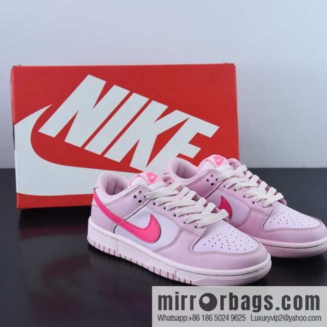 Nike SB Dunk Low GS \"Triple Pink\" Dunk series low-top leisure sports skateboard shoes \"Barbie phosphor\" Item number: DH9765-600