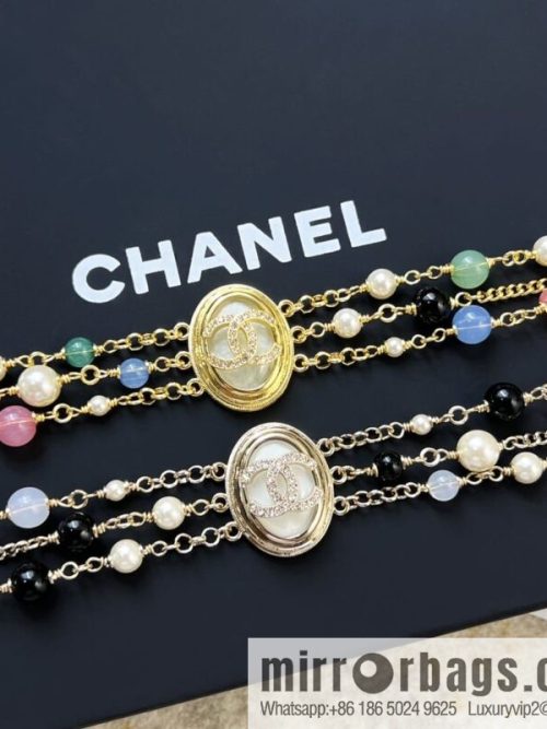 New ☑️ CHANEL Chanel Double C Oval Triple Pearl Necklace Necklace