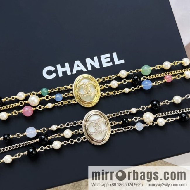 New ☑️ CHANEL Chanel Double C Oval Triple Pearl Necklace Necklace