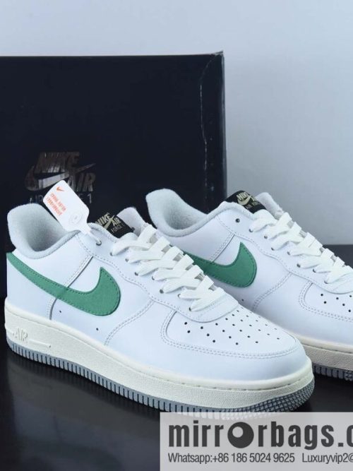 Nike Air Force 1 \'07 Low \"White Malachite\" Air Force One leather (fabric) white black green hook \"low-top casual shoes DR8593-100