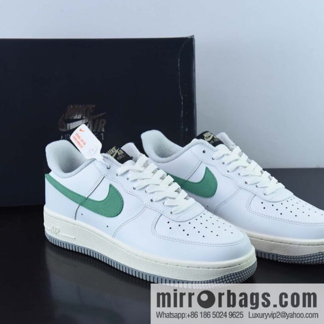 Nike Air Force 1 \'07 Low \"White Malachite\" Air Force One leather (fabric) white black green hook \"low-top casual shoes DR8593-100