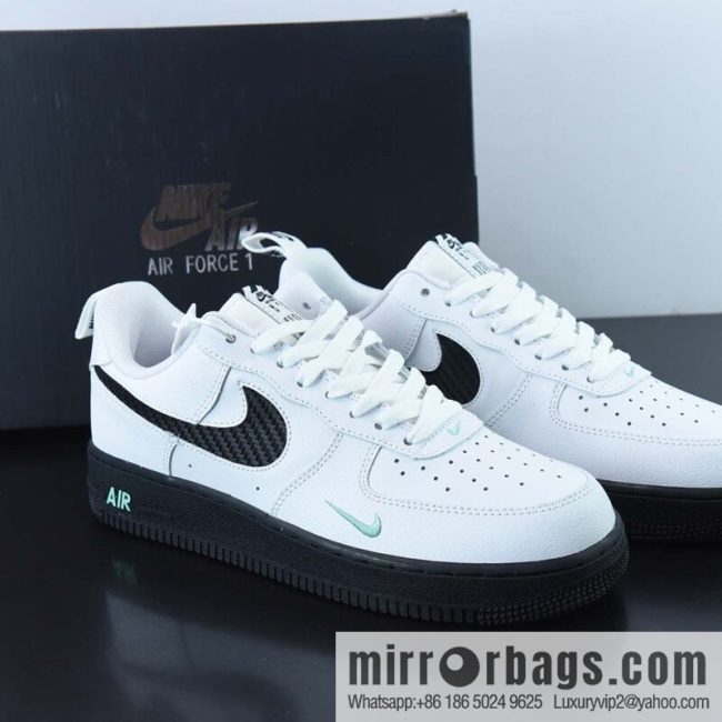 Air Force 1 \'07 Low Air Force No. 1 \"Fanmao black and white small double hook\" low-top casual board shoes, item number: DR0155-100