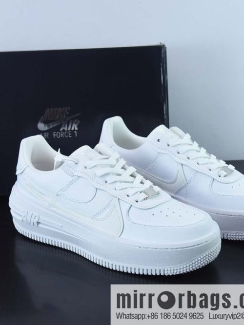 Air Force1 Low PLTAF. ORM \"Triple White\" Variant Double Bottom Air Force One \"Deconstructed All White\" Low Top Casual Board Shoes DJ9946-100