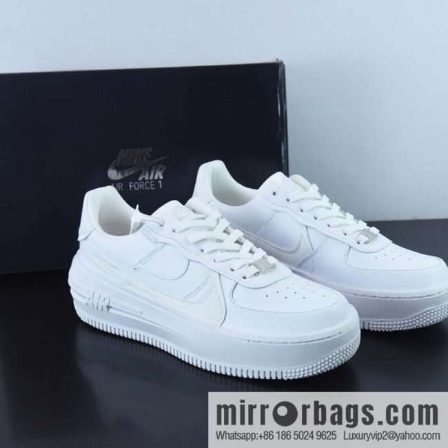 Air Force1 Low PLTAF. ORM \"Triple White\" Variant Double Bottom Air Force One \"Deconstructed All White\" Low Top Casual Board Shoes DJ9946-100