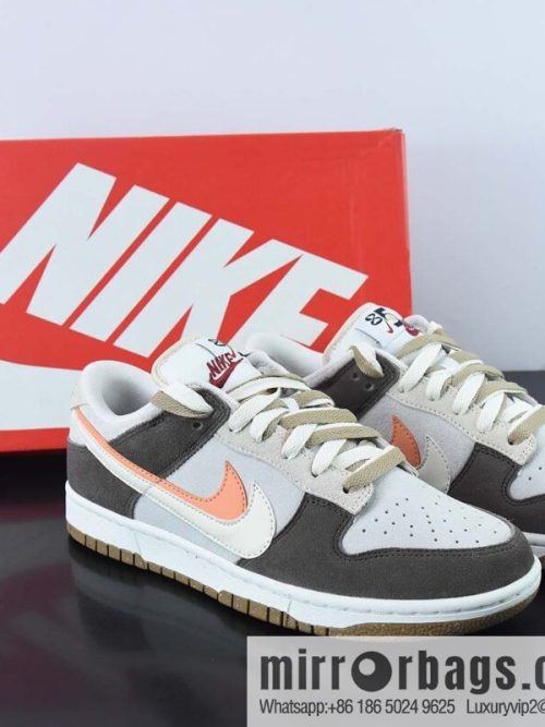 Nk SB Dunk Low \"85\" white orange double hook SB low-top sports and leisure board shoes DD9457-107