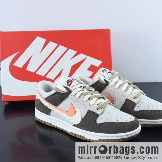 Nk SB Dunk Low \"85\" white orange double hook SB low-top sports and leisure board shoes DD9457-107