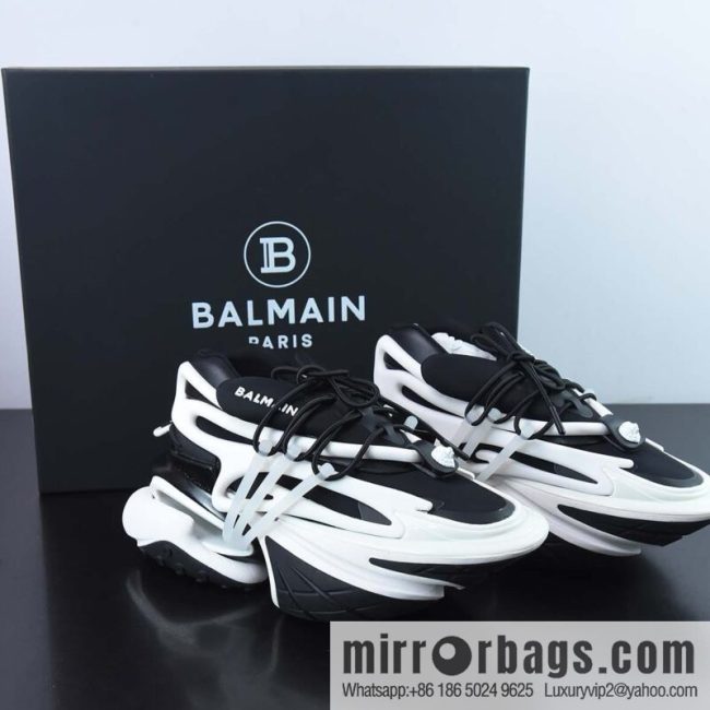 BALMAIN, Unicorn Vintage Daddy Shoes/Black and White
