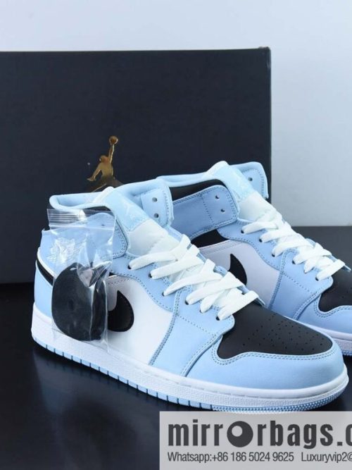 Air Jordan 1 Mid \"University Blue\" AJ1 Joe 1 Fresh Blue, Zhongbang Basketball Shoes 555112-401
