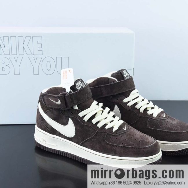 Nk Air Force 1 \'07 Mid QS Brown, Air Force One Medium Top Casual Sneakers DM0107-200