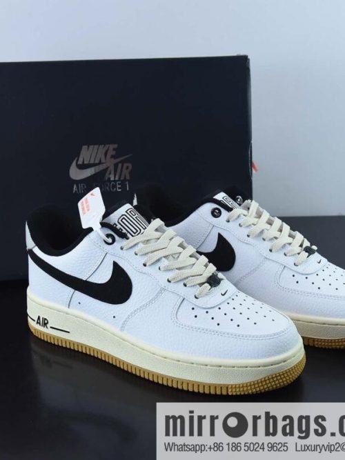 Nike Air Force 1 AF1 Air Force One/low-top, white, black and gray tail, raw rubber bottom low-top casual board shoes, item number: DR0148-101