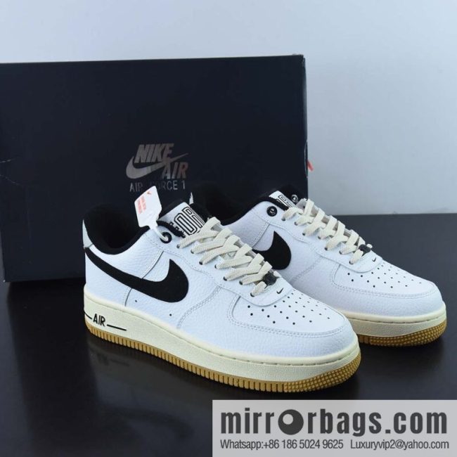Nike Air Force 1 AF1 Air Force One/low-top, white, black and gray tail, raw rubber bottom low-top casual board shoes, item number: DR0148-101