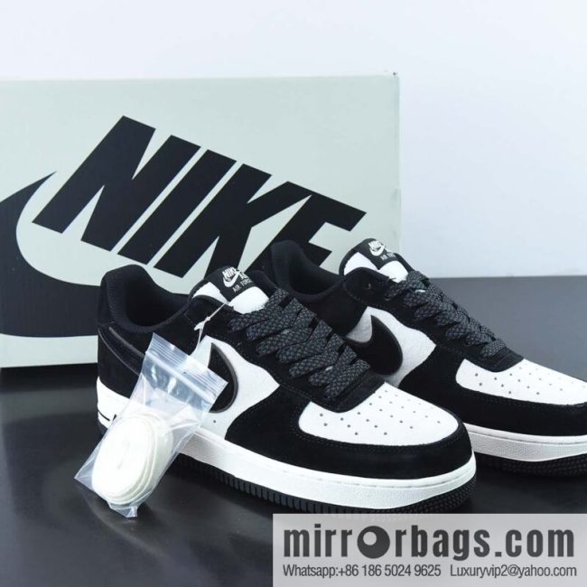 Nike Air Force 1 AF1 Air Force One/Low Top, Black and White, Colorful, Suede Item Number: MX0820-502