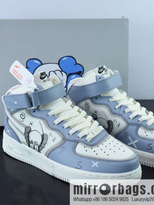 Nike Air Force 1 AF1 Air Force One/Zhongbang, white gray KAWS joint model, graffiti, sesame street doll low-top casual board shoes, item number: CW2308-211