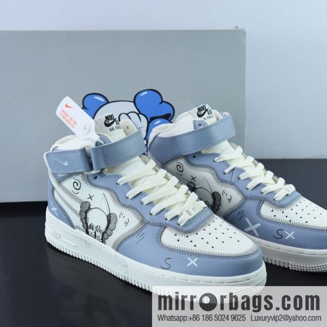 Nike Air Force 1 AF1 Air Force One/Zhongbang, white gray KAWS joint model, graffiti, sesame street doll low-top casual board shoes, item number: CW2308-211