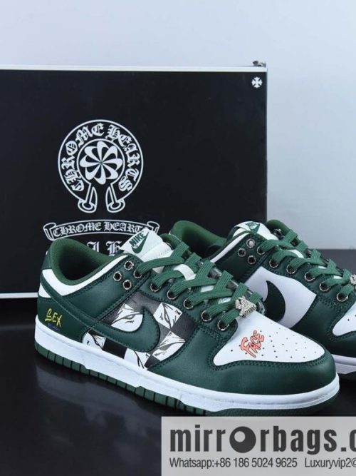 Nike SB Dunk Low white and green, graffiti low-top casual board shoes, item number: DD1391-101