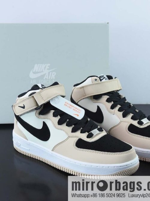 Nike Air Force 1 Mid \'07 \"Beige Black\" milk tea color scheme, help Air Force No. 1, item number: HD2523-156