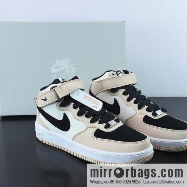 Nike Air Force 1 Mid \'07 \"Beige Black\" milk tea color scheme, help Air Force No. 1, item number: HD2523-156