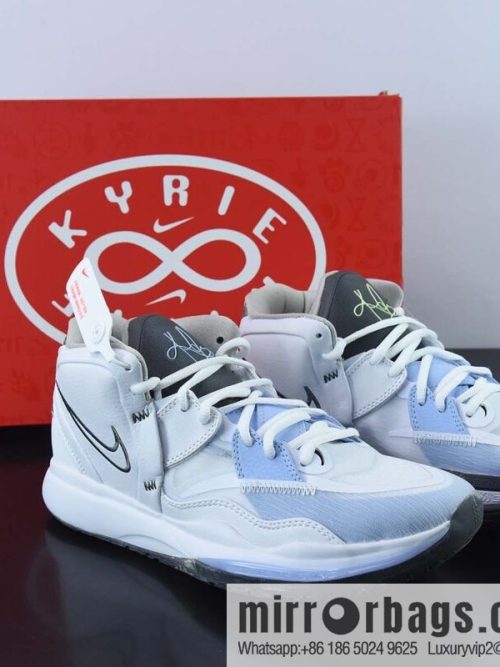Kyrie Infinity 8 EP \"White/Ice Blue\" Irving Infinity 8th Generation Indoor Leisure Sports Medium Help Basketball Shoes \"White Ice Blue\" DC9134-102