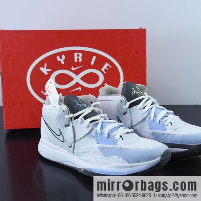 Kyrie Infinity 8 EP \"White/Ice Blue\" Irving Infinity 8th Generation Indoor Leisure Sports Medium Help Basketball Shoes \"White Ice Blue\" DC9134-102