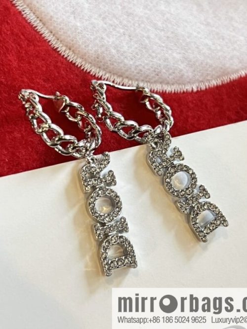 DIOR Dior silver dior letter stud earrings