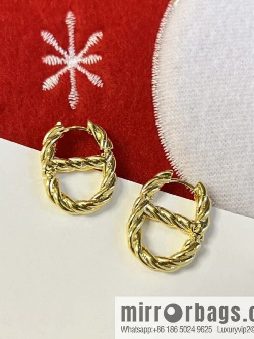Dior gold CD stud earrings