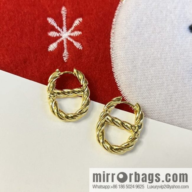 Dior gold CD stud earrings
