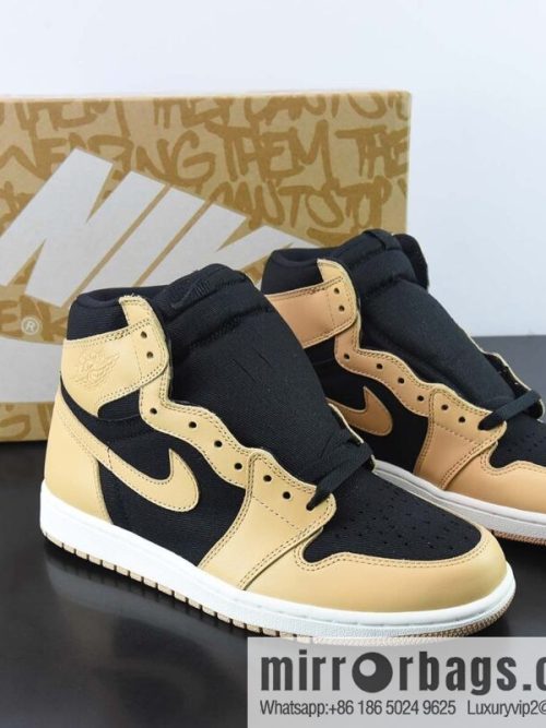 Air Jordan 1 Retro High OG \"Heritage\" AJ1 Joe 1 New color scheme Brown Yellow Black High Top Basketball Shoes 555088-202