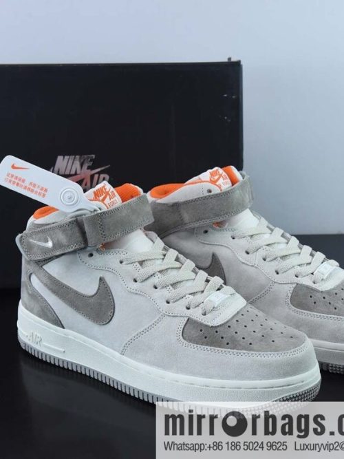 Nike Air Force 1 \'Mid 07 gray orange suede, Air Force One medium help casual board shoes, imported suede item number: CQ5059-105