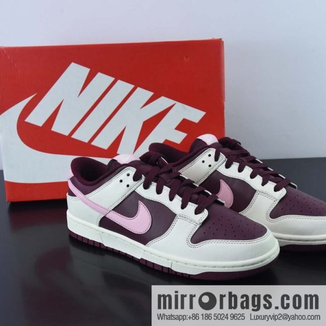 Nike SB Dunk Low dunk series Vintage low-top leisure sports skateboard shoes burgundy Valentine\'s Day item number: DR9705-100