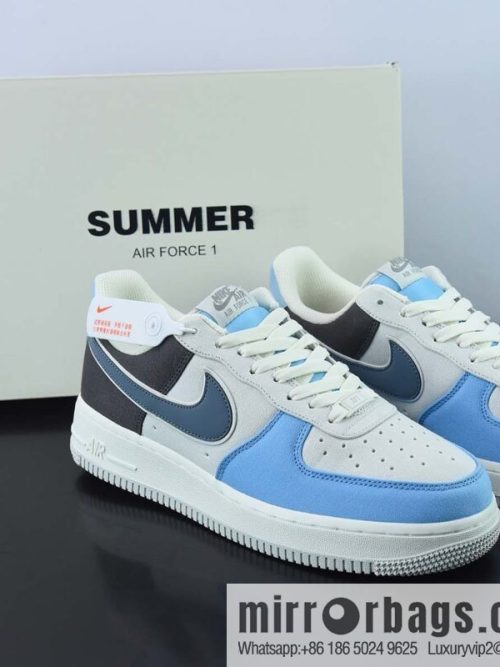 NIke Air Force 1 \'07 Light Blue Cloth Air Force One Low Top Casual Shoes Item Number: DG2296-024