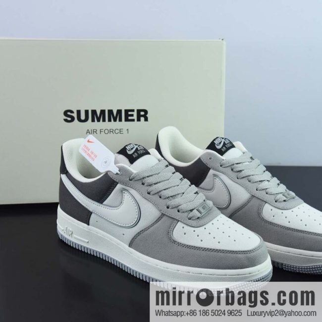 NIke Air Force 1 \'07 light gray black cloth surface Air Force No. 1 low-top casual board shoes, item number: DG2296-023