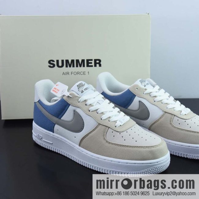 NIke Air Force 1 \'07 Gray-blue cloth Air Force One low-top casual board shoes Item number: DG2296-018