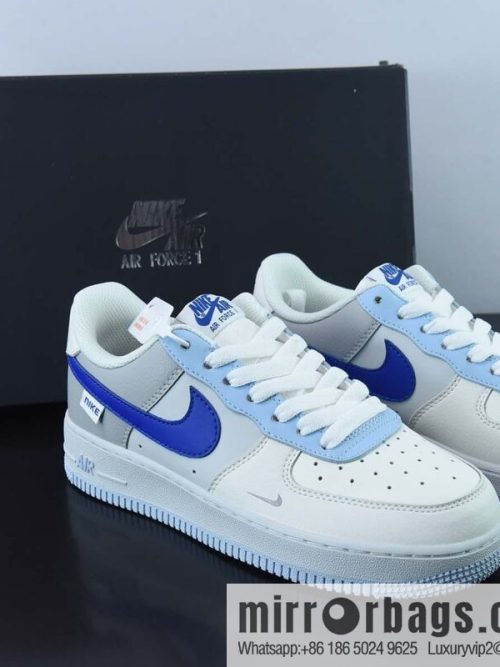 Air Force 1 \'07 Low \"lvory Hyper Royal\" Air Force One \"leather (fabric) beige blue\" low-top casual shoes FB1844-222