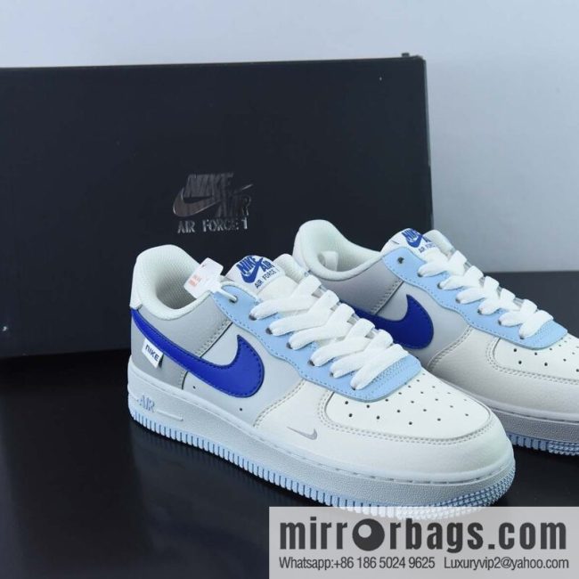 Air Force 1 \'07 Low \"lvory Hyper Royal\" Air Force One \"leather (fabric) beige blue\" low-top casual shoes FB1844-222