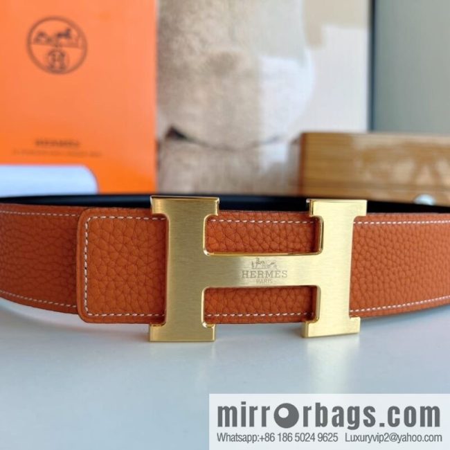 HERMES/Hermès H buckle horse drawn carriage logo men\'s 38mm waist belt - Image 6