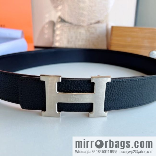 HERMES/Hermès H buckle horse drawn carriage logo men\'s 38mm waist belt - Image 2