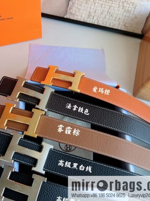 HERMES/Hermès H buckle horse drawn carriage logo men\'s 38mm waist belt