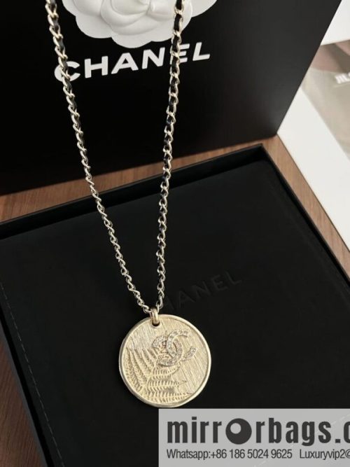 New ☑️ CHANEL Chanel double c gold round wheat ear necklace sweater chain