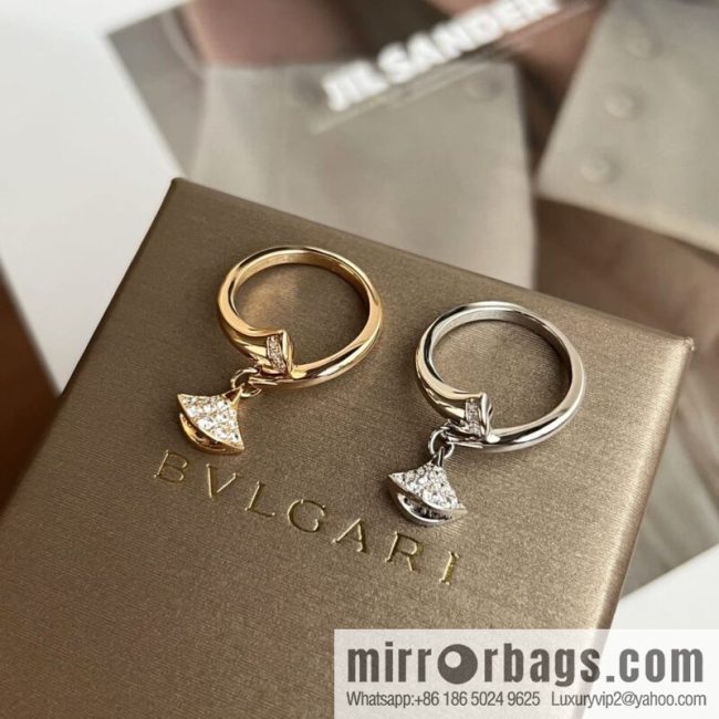 BVLGARI Bulgari classic full diamond fan ring