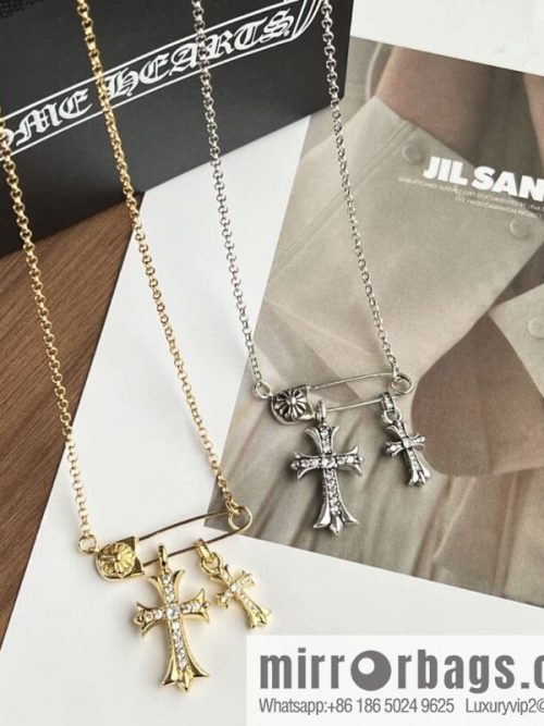 Classic hit, Crossheart cross pin necklace