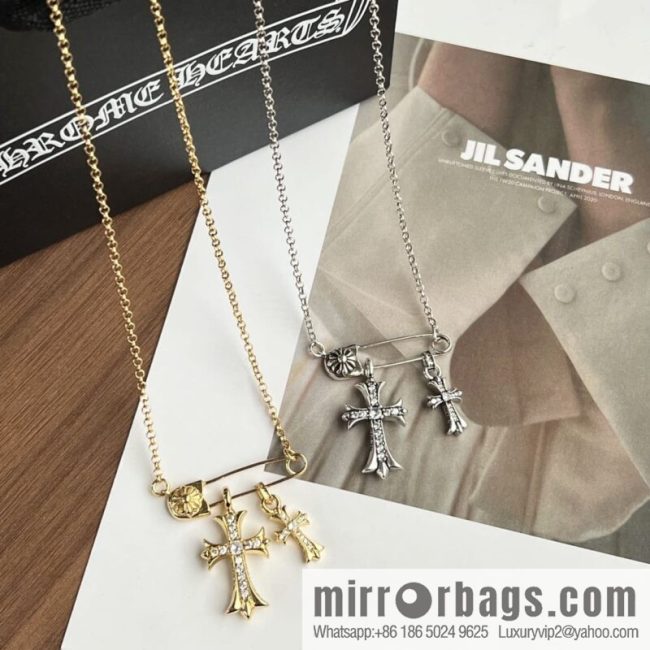 Classic hit, Crossheart cross pin necklace