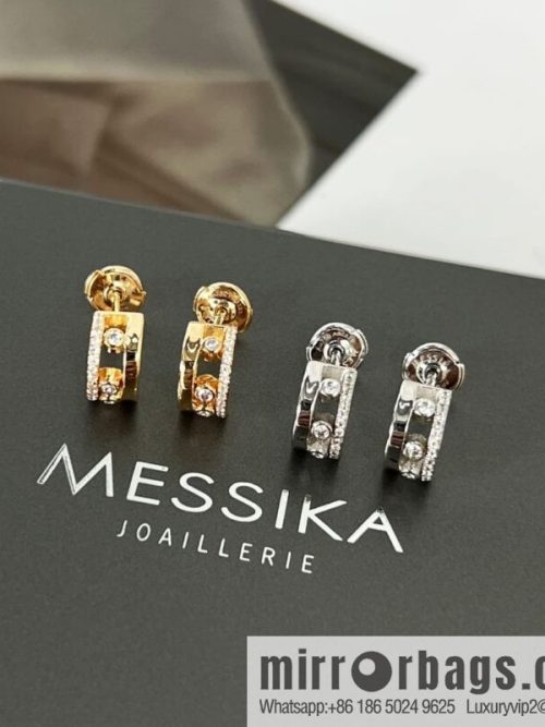 Messika MOVE Full Diamond Three Diamonds, stud earrings