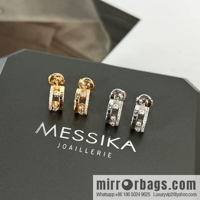 Messika MOVE Full Diamond Three Diamonds, stud earrings